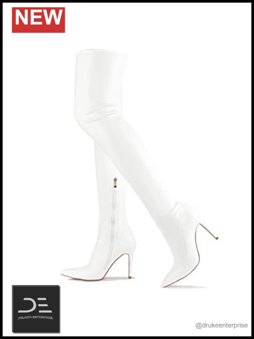 Over the Knee Stiletto Boots Faux Suede Pointed Toe Thigh High
